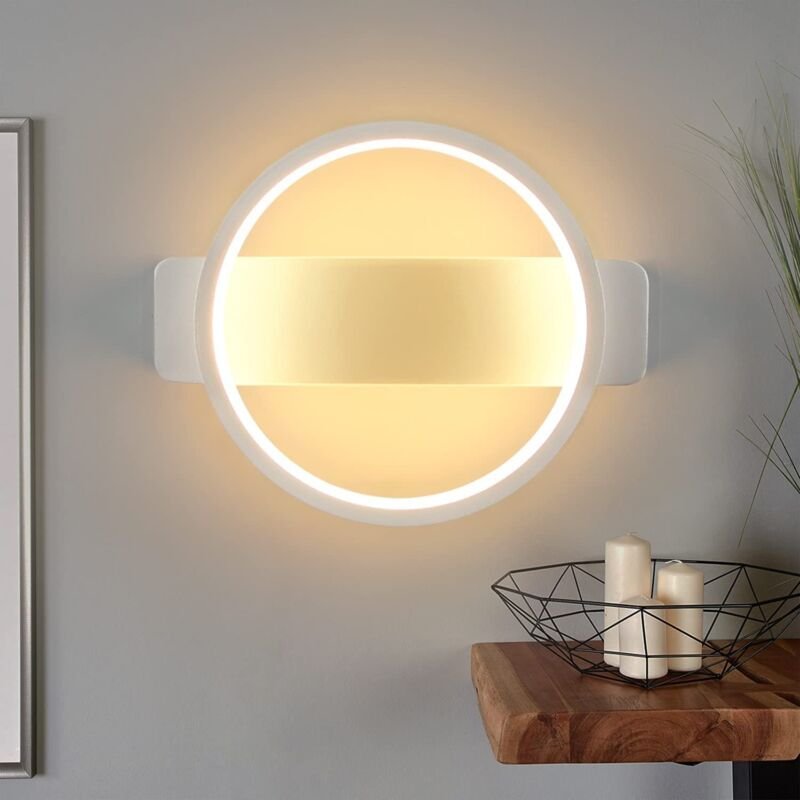 Led Wandlampe Innen Wandleuchte - Weiß Modern Design Wandlampe 7W Warmweiß 3000K Wandleuchte für Wohnzimmer Schlafzimmer...