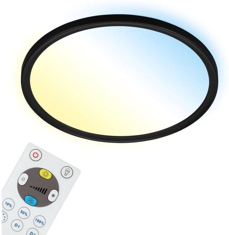 Briloner - led Panel Dimmbar Fernbedienung Ultraflach cct 18W schwarz Kunststoff