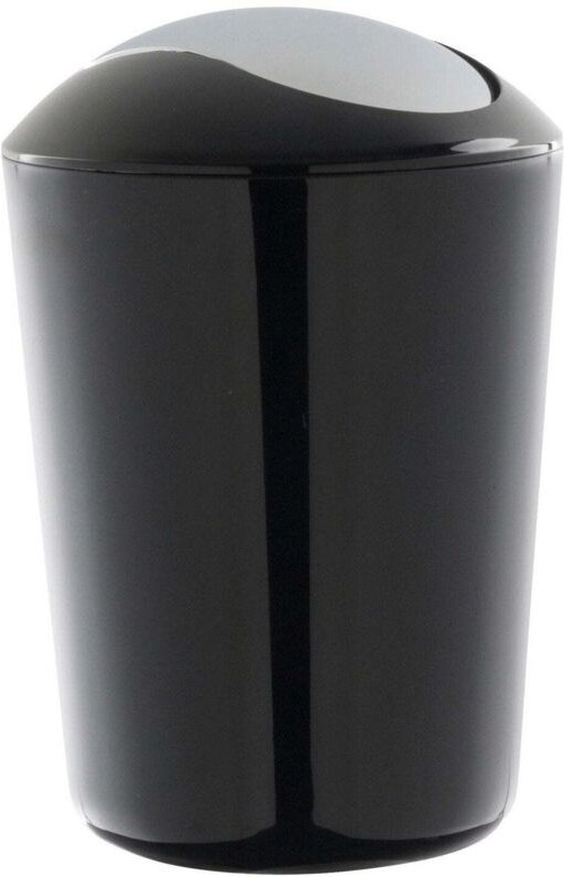 Abfalleimer mit bugeldeckel - schwarzer kunststoff - 5 l