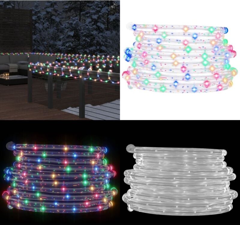 Lichtschlauch 240 LEDs Mehrfarbig 10 m PVC - Weihnachtsdeko - Lichterketten - LED-Beleuchtung - Festliche Deko - Multico...