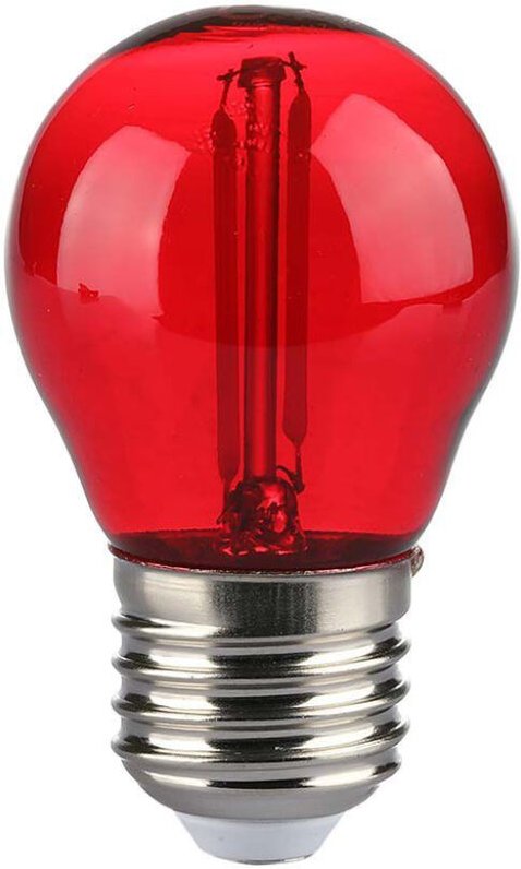 Thumbnail - LED-Glühbirne E27 2W G45 Glühfaden Farbe Rot - V-tac