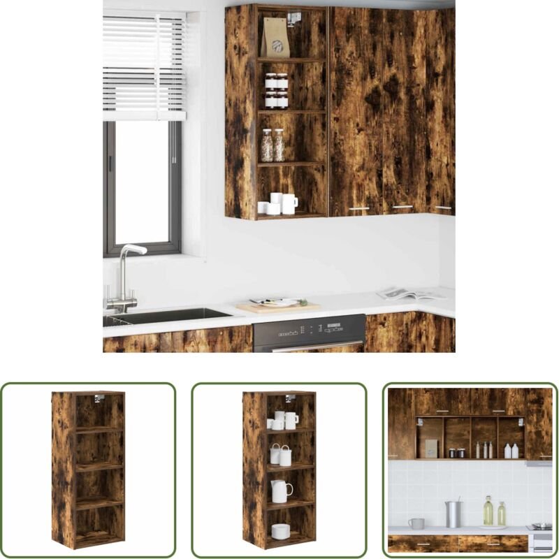 Holzschrank - Hängeschrank Geräucherte Eiche 40 x 29,5 x 100 cm Holzwerkstoff
