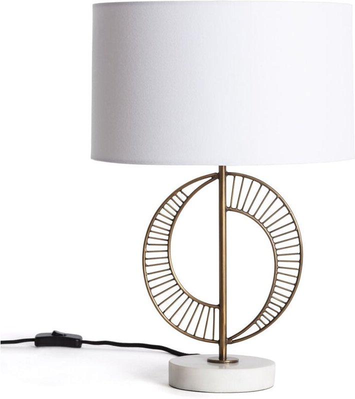 Ledkia - Tischlampe Metall und Marmor Castle Weiß