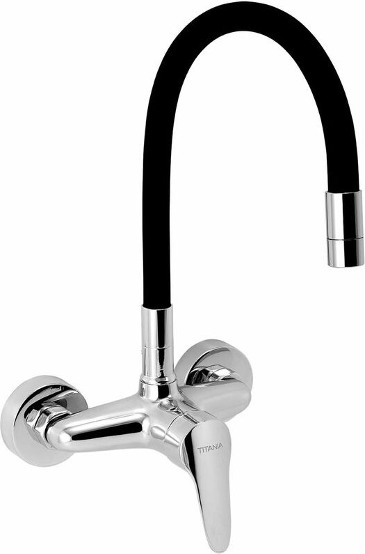 Novaservis - Titania Iris New - Spültischarmatur mit flexiblem Arm, schwarz/Chrom 94480,0C