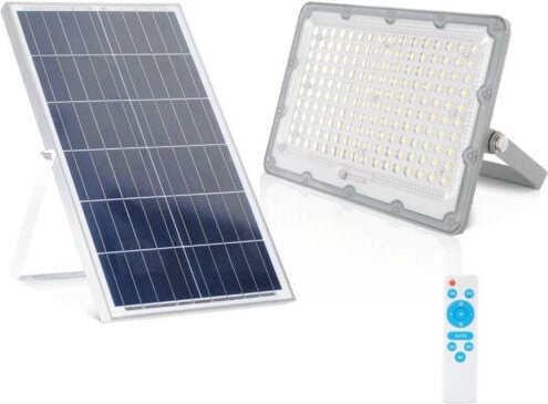 Silver - LED-Außenstrahler mit Solarpanel+Batterie+Fernbedienung 50w Ip65 174050