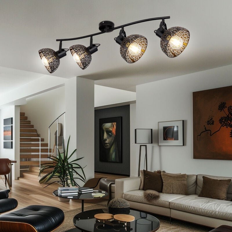 Etc-shop - Retro Decken Strahler Wohn Ess Zimmer Dekor Spot Lampe verstellbar im Set inkl. led Leuchtmittel