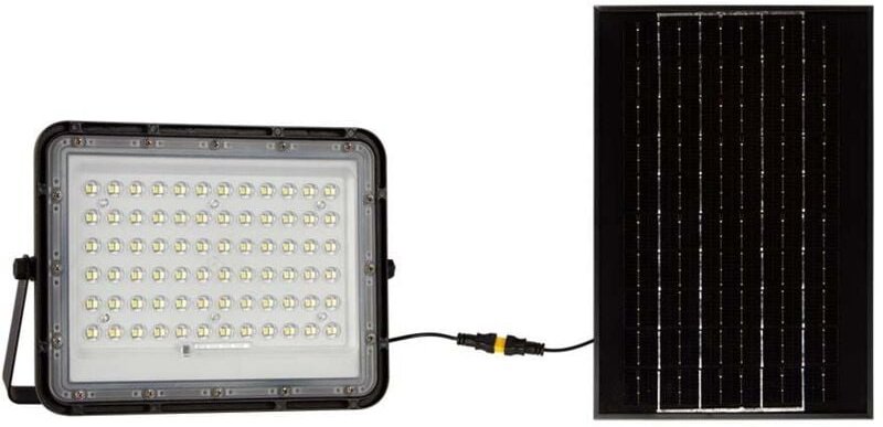 V-tac - Kit solarpanel + projektor 15w 4000k 3m kabel batterie 12000mah - 7826