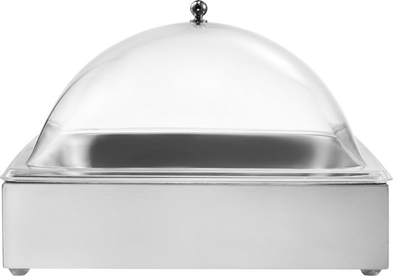 Mophorn - Servierbehälter Buffet-Behälter aus Edelstahl (1 Behälter), Präsentationsständer mit klarem Deckel & 3 Eiswürf...