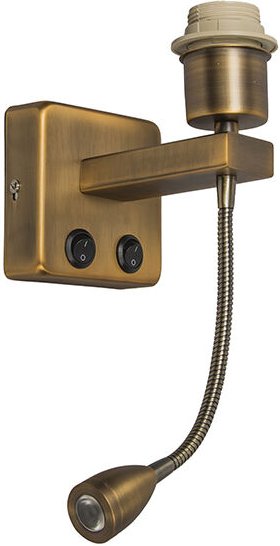 Wandleuchte Bronze inkl. led mit Lesearm - Brescia Combi