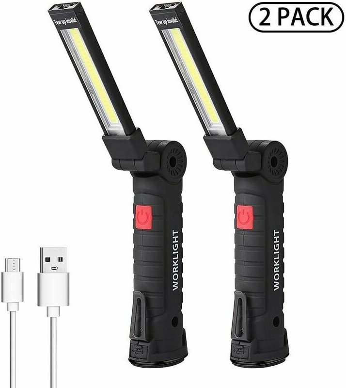 LED-Arbeitsleuchte, LED-Taschenlampe, wiederaufladbare LED-Werkstattleuchte, Inspektionsleuchte, Magnetfuß, 5 Modi für G...