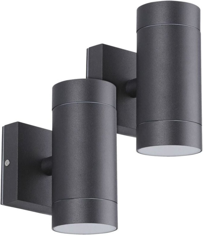 Arum Lighting - Set mit 2 schwarzen Wandleuchten venice Exterior Double Beam GU10 IP54