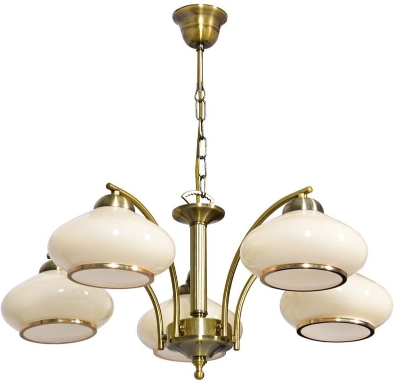 Klassische Pendelleuchte de Deckenleuchte rita Patina 5xE27 für Wohnzimmer - Activejet