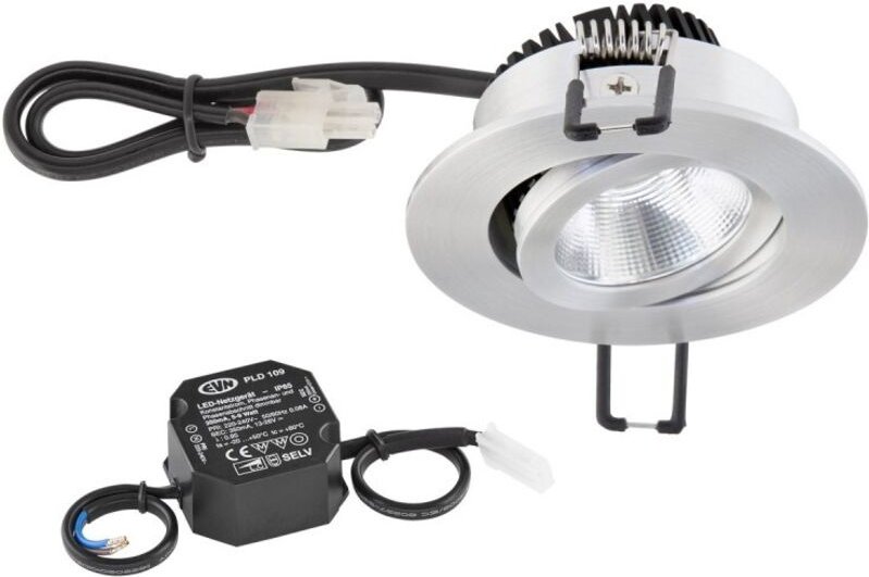 EVN Lichttechnik P-LED Deckeneinbauleuchte 3000K 230V rund alu PC20N61402