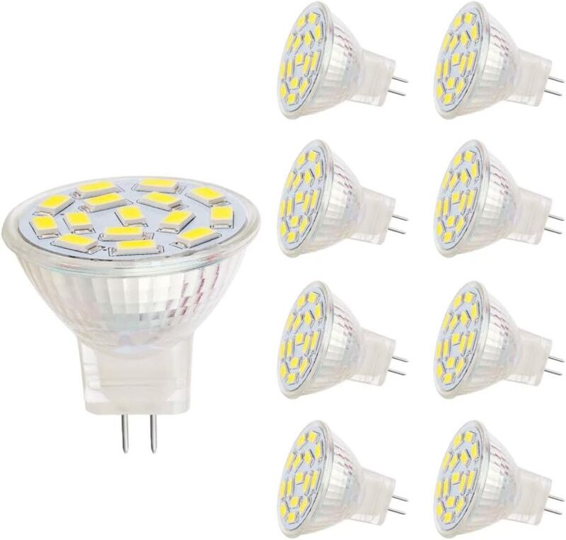 Aougo - MR11 LED-Lampen, GU4.0-Sockel, 3 w, passende 20–30 w Halogenlampen, 12 v ac/dc, 350 lm, 120° Strahler, Schienenb...