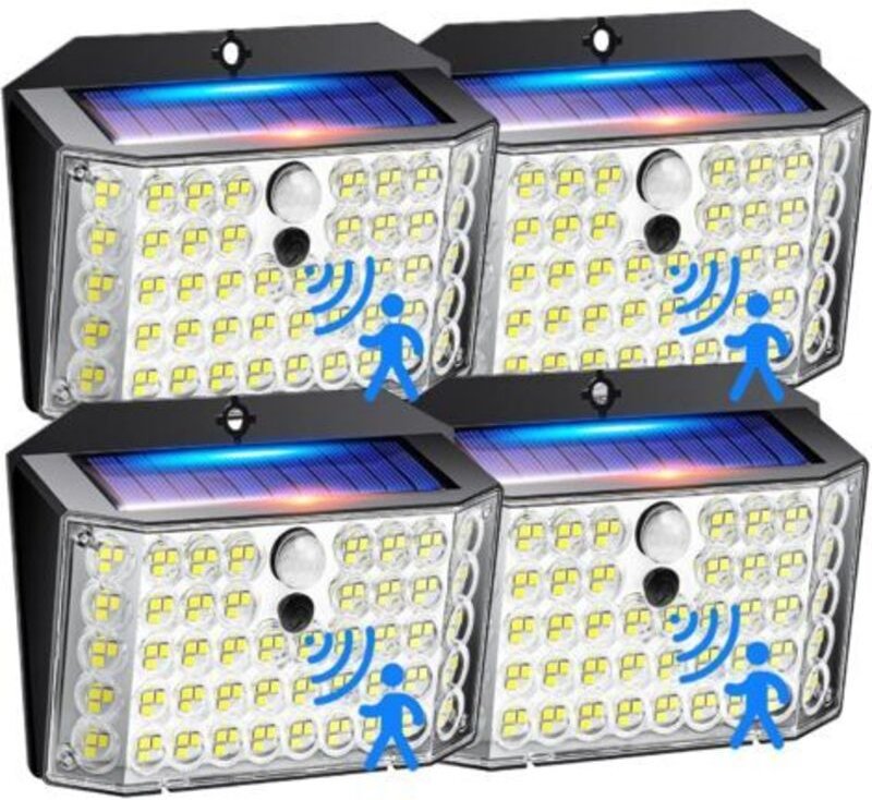 Solarleuchte Außen mit Bewegungsmelder, 246LED+2000LM+270° Solar Licht für Außen, 3 Modi Solarbetriebene Außenbeleuchtun...