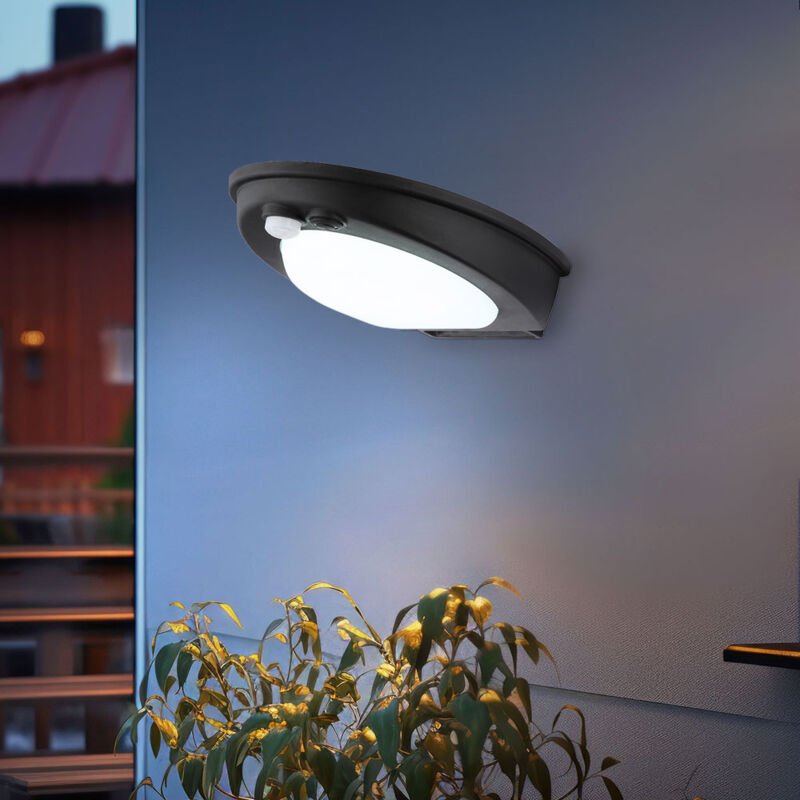 Außenleuchte Solarleuchte Wandleuchte led Sensor IP54 Bewegungsmelder Schwarz