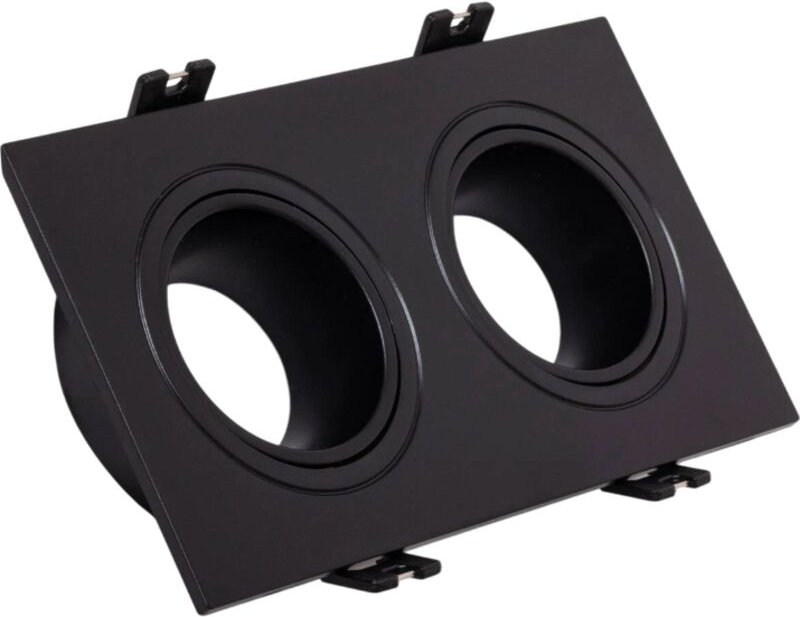 Downlight Ringstrahler 2xGU10 Polycarbonat Rechteckig Schwarz