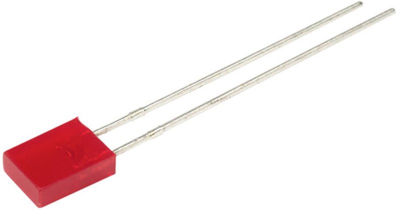 Kingbright - led bedrahtet Rot Rechteckig 2 x 5 mm 2 mcd 110 ° 25 mA 2 v