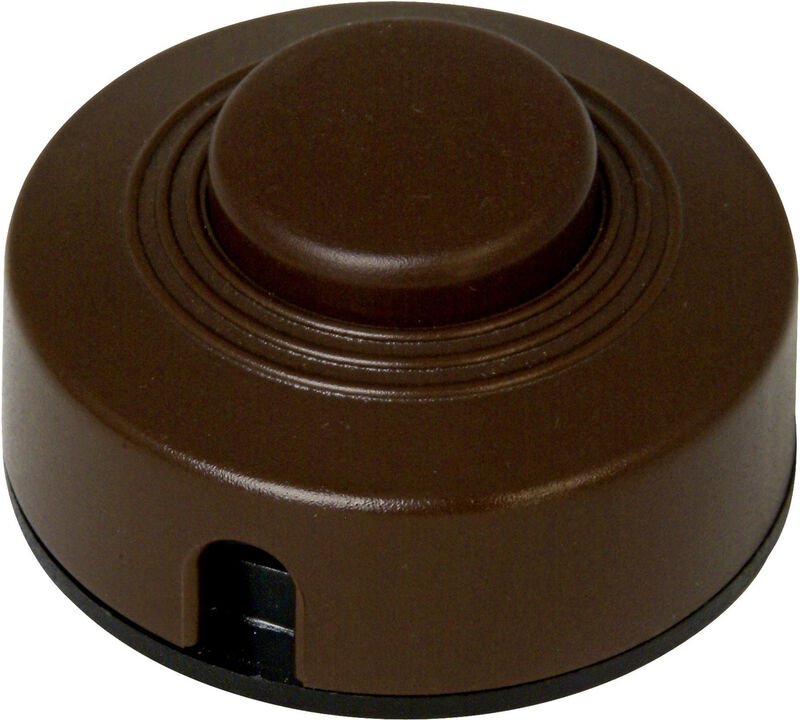 Kopp - 191852084 Fußschalter mit Zugentlastung Braun 1 x Aus/Ein 2 a 1 St.