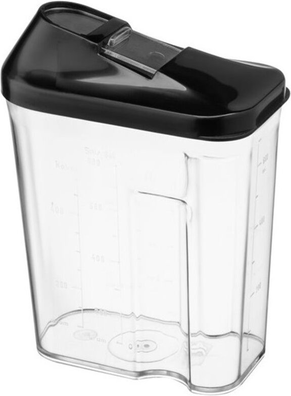 HUGO 750 ml (0,75 Liter) Futterspender, farblos, mit schwarzem Deckel