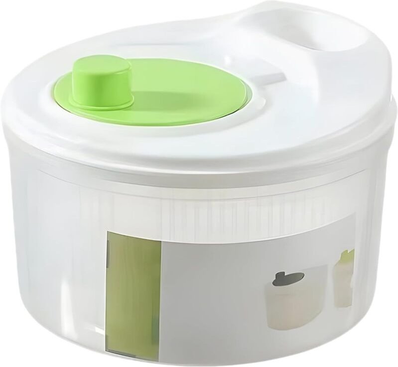 Salatschleuder, Gemüse- und Obstwaschschüssel, große Kapazität, BPA-frei, doppellagige abnehmbare manuelle Salatschleude...