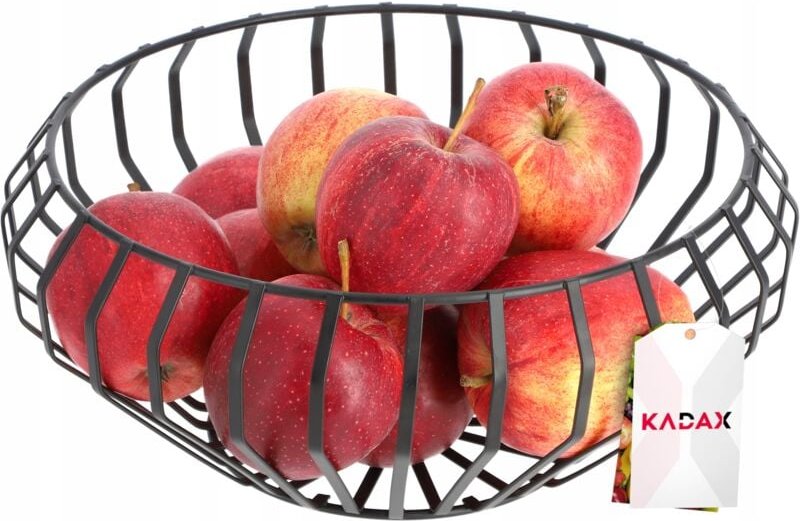 Obstkorb aus Stahl pulverbeschichtet, dekorativer Drahtkorb, 28 cm - Kadax