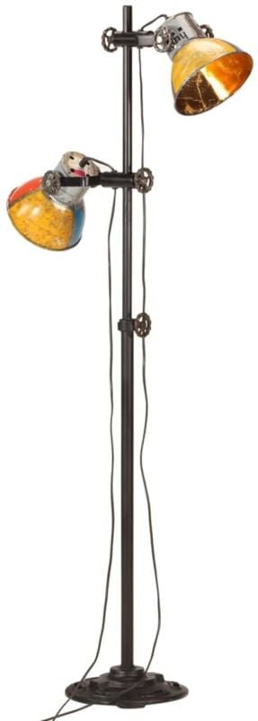 Stehlampe mit 2 Lampenschirmen Mehrfarbig E27 Vidaxl
