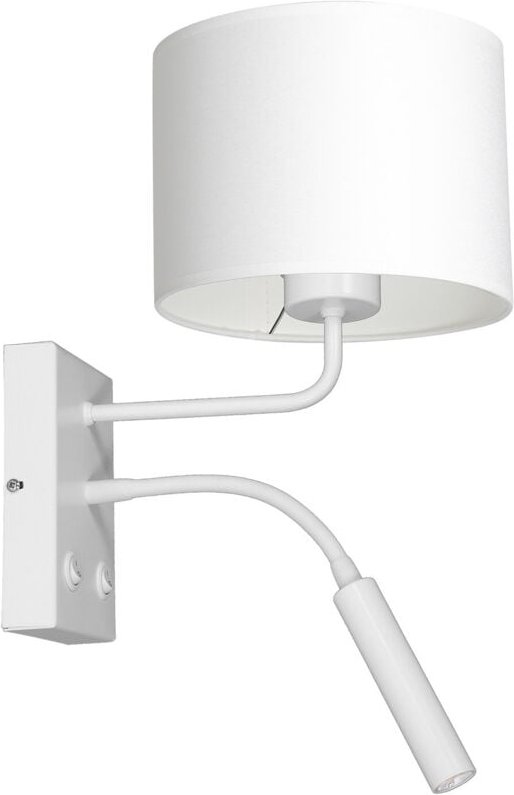 Wandleuchter weißer Lampenschirm Leselampe 2 Schalter Arden 1xE27+G9 15W+8W Luminex