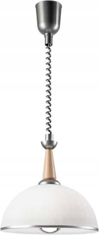 Lamkur Chiara Hängeleuchte Silber und Holz 30 cm