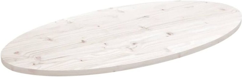 Tischplatte,Schreibtischplatte,Küchen Arbeitsplatte Weiß 90x45x2,5 cm Massivholz Kiefer Oval CCA993238