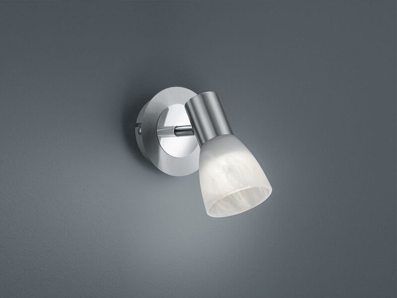 Trio - led Wandstrahler levisto Silber mit Glas Lampenschirm, Breite 10cm