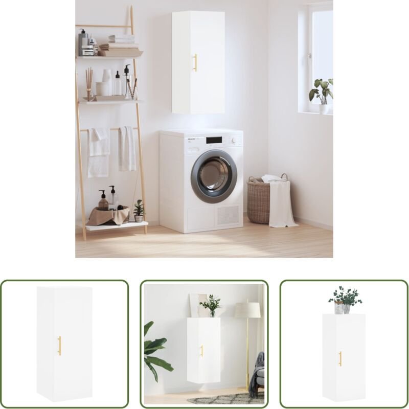 Holzschrank - Wandschrank Weiß 34,5x34x90 cm