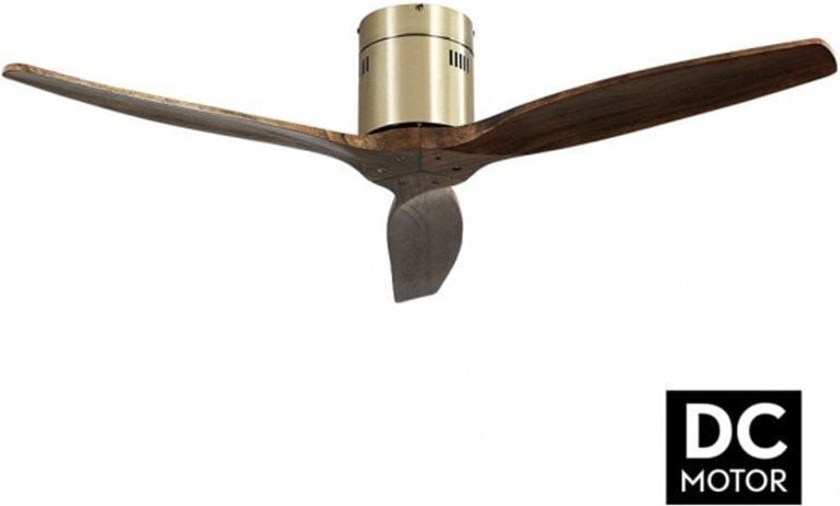Fabrilamp - Deckenventilator -dc Modell aguilon Bronze, 3 Flügel Eiche, 5 Geschwindigkeiten, Fernbedienung, Zeitschaltuh...