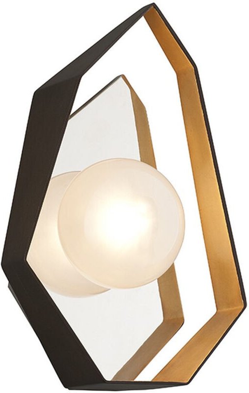 Origami 1 Wandleuchte Bronze mit Blattgold, Glas