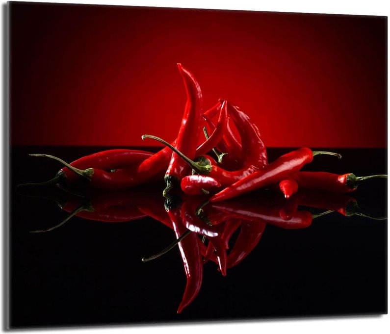 Glas-Herdplattenschutz 60x52 Chili