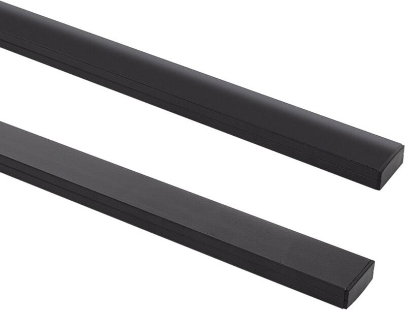 Aluminiumprofil Aufbau für LED Streifen bis 20 mm mit durchgehender Abdeckung Schwarz 10 m Schwarz transluzent