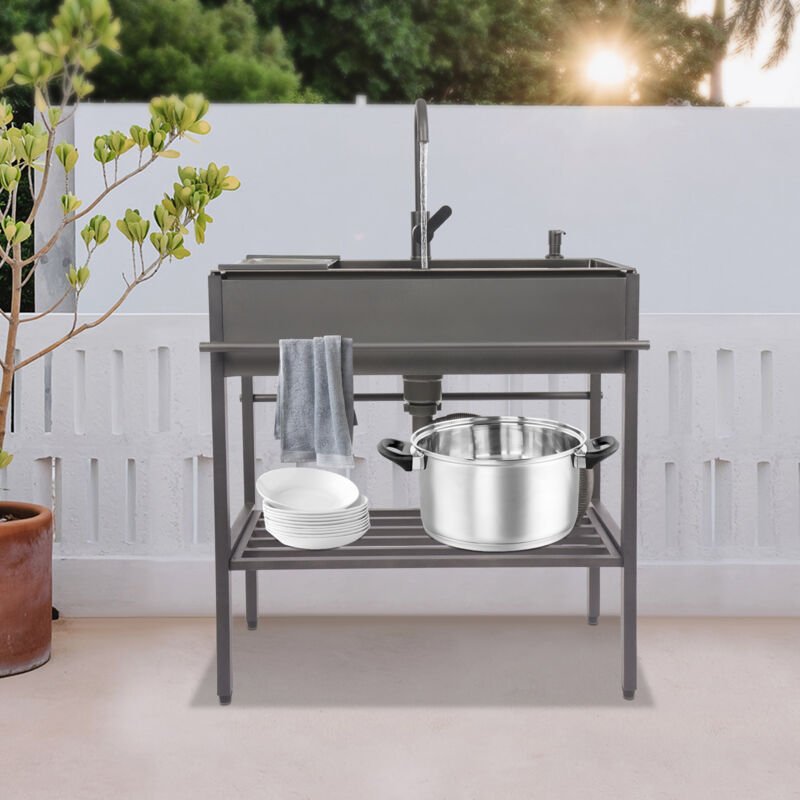 RV SinkFreestanding outdoor sink with bracket Clean storage Quick drainage Easy to clean NEW