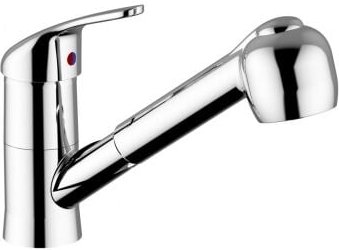 Mitigeur d'évier avec levier et tige amovible en laiton chromé - Teorema Golf Plus