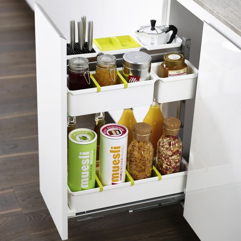 Kesseböhmer DISPENSA junior III Auszugsrahmen für Korpusbreite 400 mm mit Bodenmontage, silbergrau