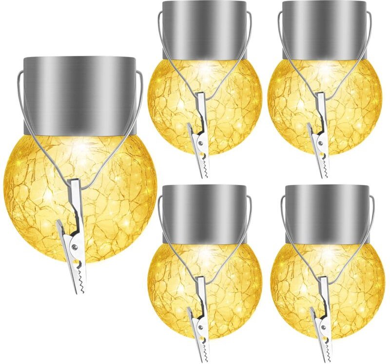 Solar-Lichterketten, 5 Stück Solarleuchten für den Außenbereich, wasserdichte Außenleuchte, Dekorationslampe