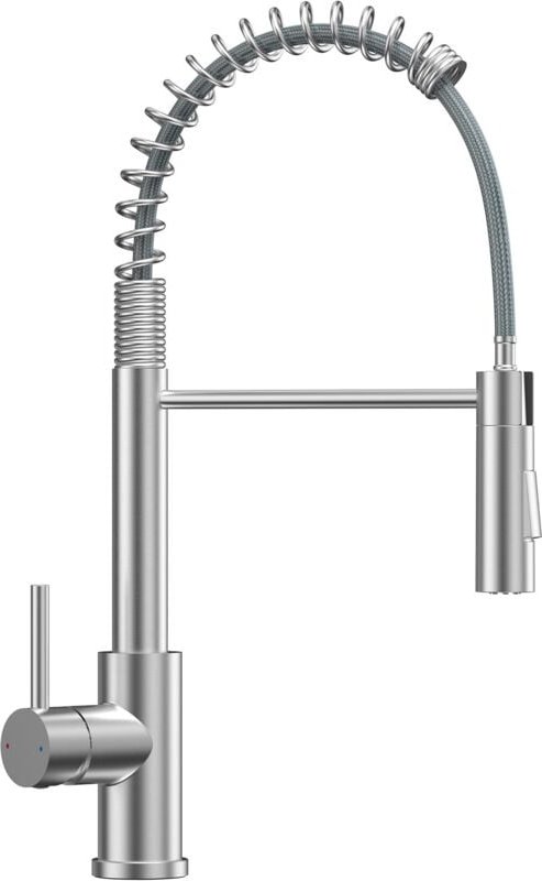 Anycee Max Spring Küchenmischbatterie mit ausziehbarer Brause, Spiralfeder Mischbatterie mit 2 Funktionen, gebürsteter 3...