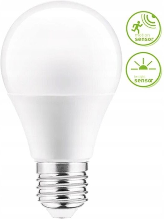 E27 4000K LED-Glühbirne mit Bewegungs- und Dämmerungssensor