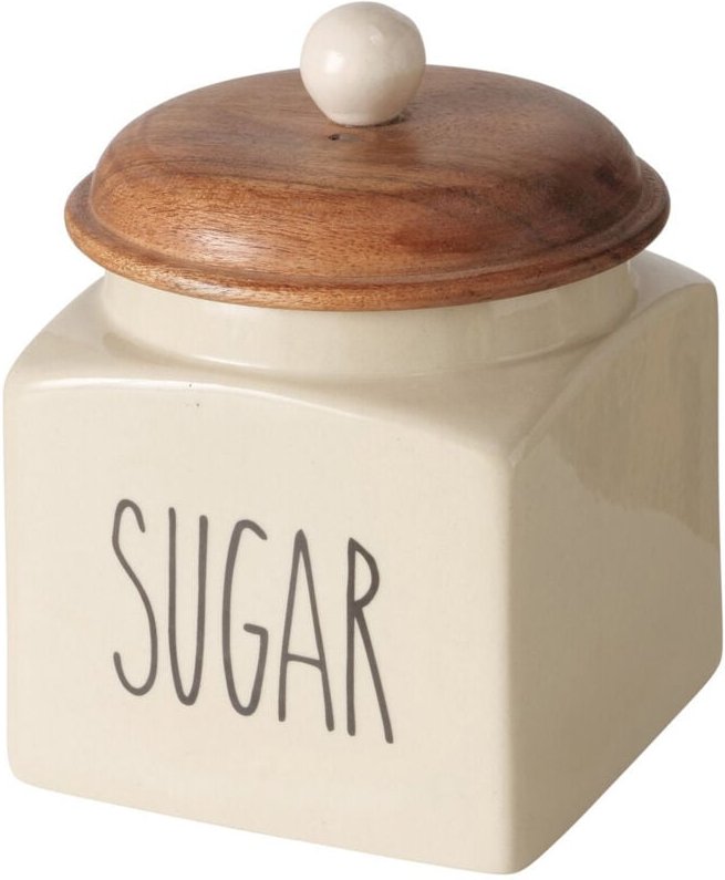 Keramikbehälter für Lebensmittel, Holzdeckel, suggy