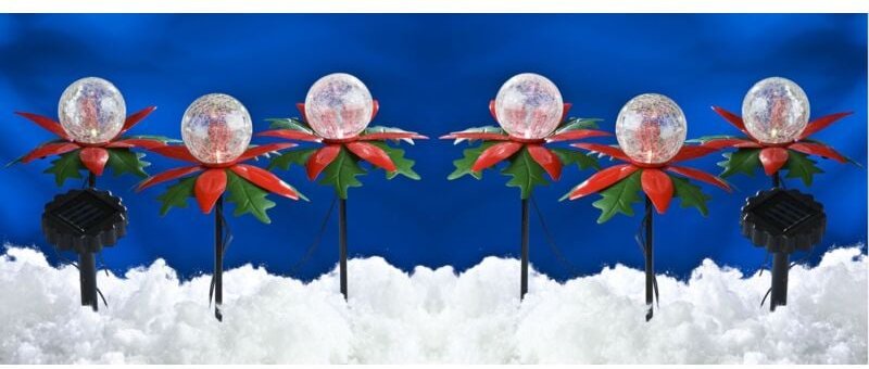 Thumbnail - LED Solar-Weihnachtsterne 2x3er mit Farbwechsel Weihnachtsdeko Gartendeko Balkon