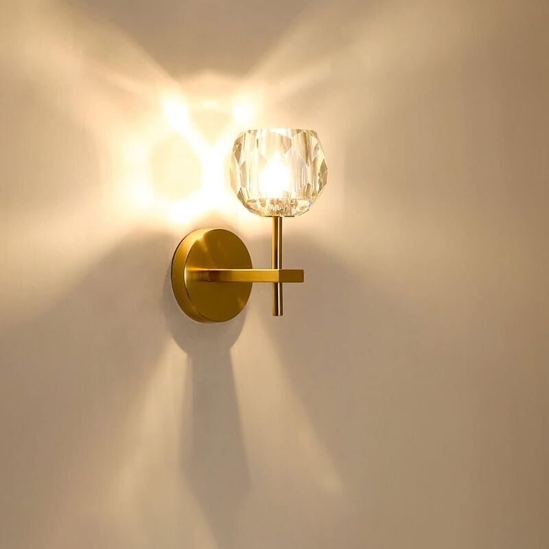 Applique murale en verre doré nord-américain, en métal, adaptée à la chambre à coucher, au couloir, au bar, au café, à l...