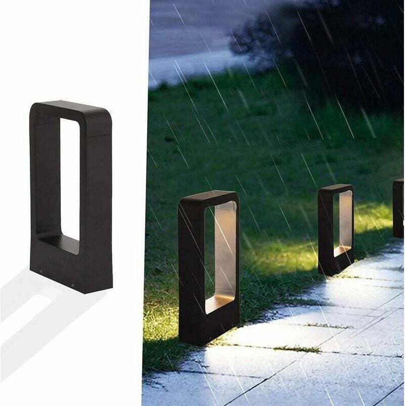 Led Leuchte 7W 3000k IP65 Elektrische Steckdose Leuchte Terrasse Außenbeleuchtung Garten Lampe Schwarz Warmweiß Design D...