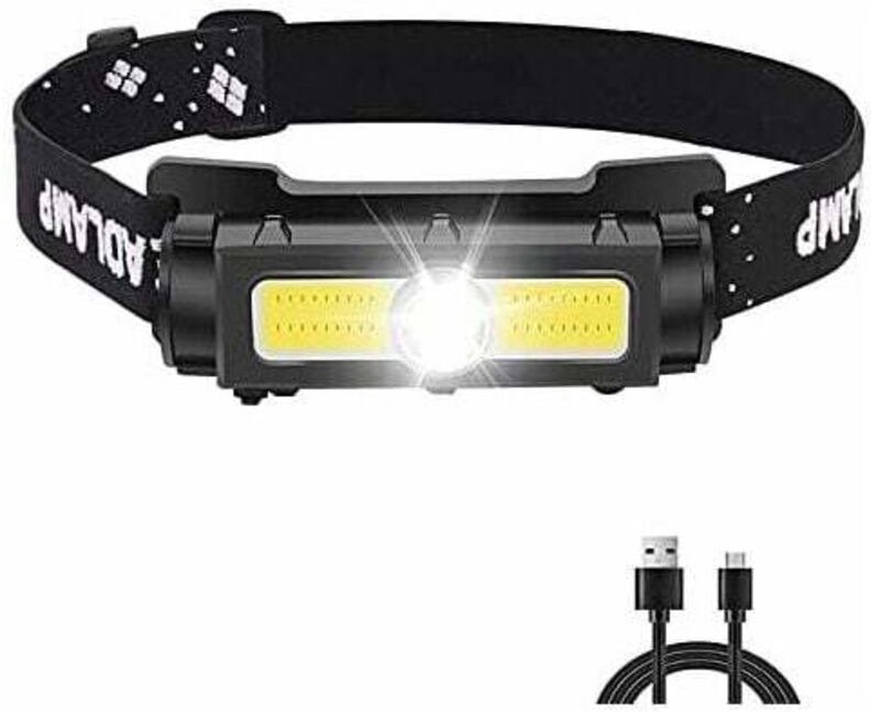 Leistungsstarke 500-Lumen-Stirnlampe, wiederaufladbare LED-Stirnlampe mit weißem und rotem Licht und abnehmbarem Magnete...