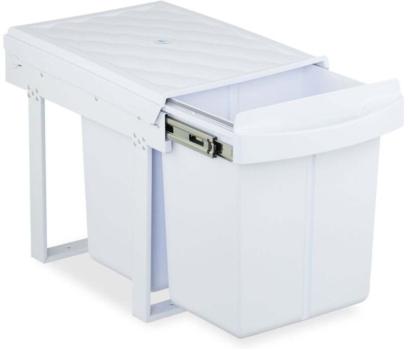 Ausziehbarer Abfalleimer mit Deckel - Weiß, platzsparendes Design