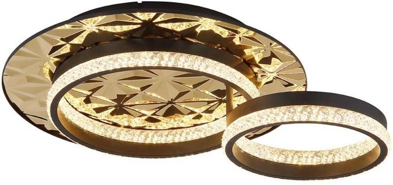 LED Deckenleuchte Wohnzimmerlampe Aluminium gold schwarz Kristalloptik L 50,5 cm