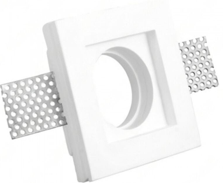 Sololed - Weißer quadratischer Gips-Einbaustrahlerhalter 100x100x30 mm für GU10- und GU5.3-LEDs